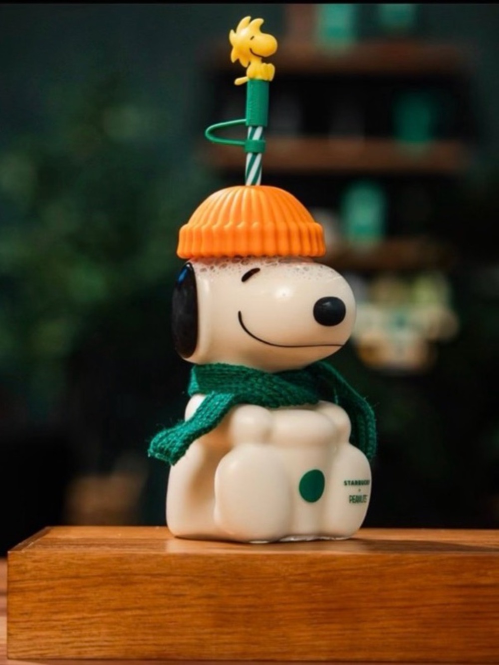Starbucks x Peanuts Snoopy Glass ColdCup Tumbler Woodstock Straw Limited Edition